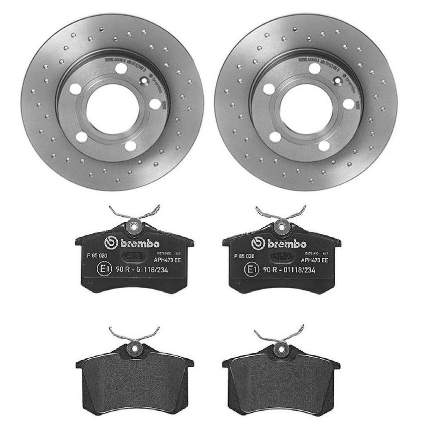 Brembo Brakes Kit – Pads and Rotors Rear (245mm) (Xtra) (Low-Met)