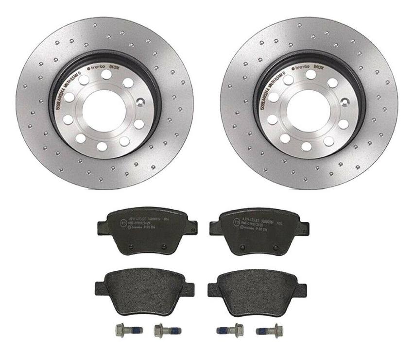 Audi VW Brakes Kit – Pads and Rotors Rear (272mm) (Xtra) (Low-Met) 5Q0615601D – Brembo 1564384KIT