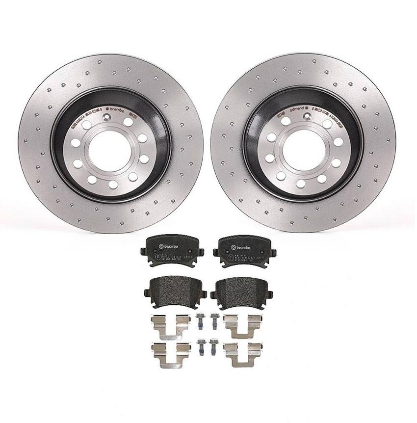 Brembo Brakes Kit – Pads and Rotors Rear (302mm) (Xtra) (Low-Met)