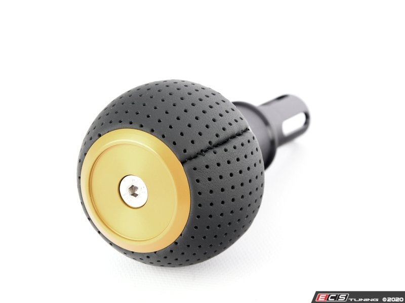 BFI Heavy Weight Shift Knob SCHWARZ - Air Leather - Gold Top