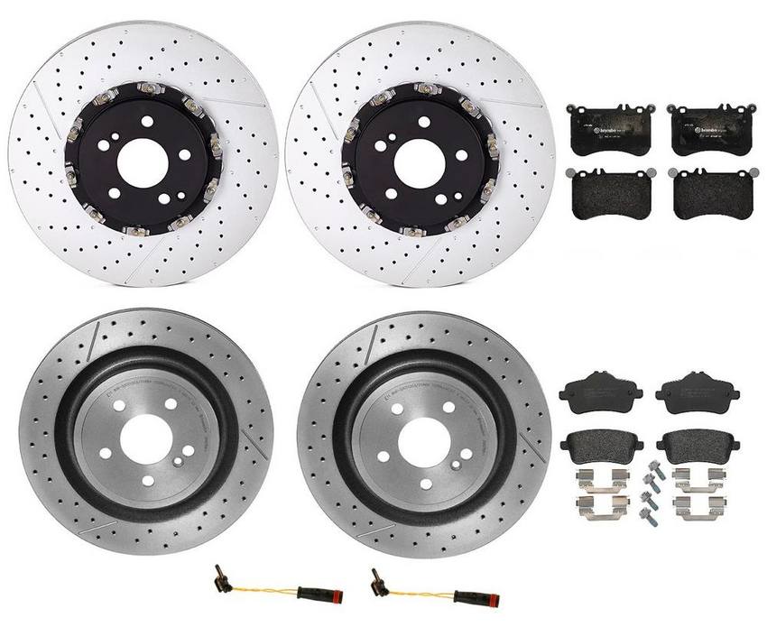 Brembo Brake Pads and Rotors Kit – Front and Rear (360mm/330mm) (Low-Met)