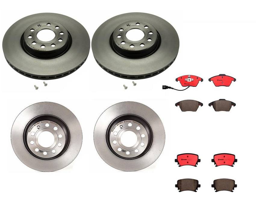 VW Brakes Kit – Pads & Rotors Front and Rear (312mm/282mm) (Ceramic) 8J0698151C – Brembo 1589663KIT