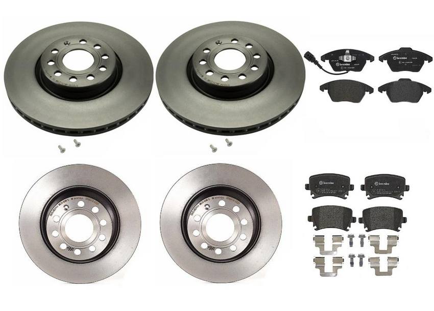 Brembo Brake Pads and Rotors Kit – Front and Rear (312mm/282mm) (Low-Met)