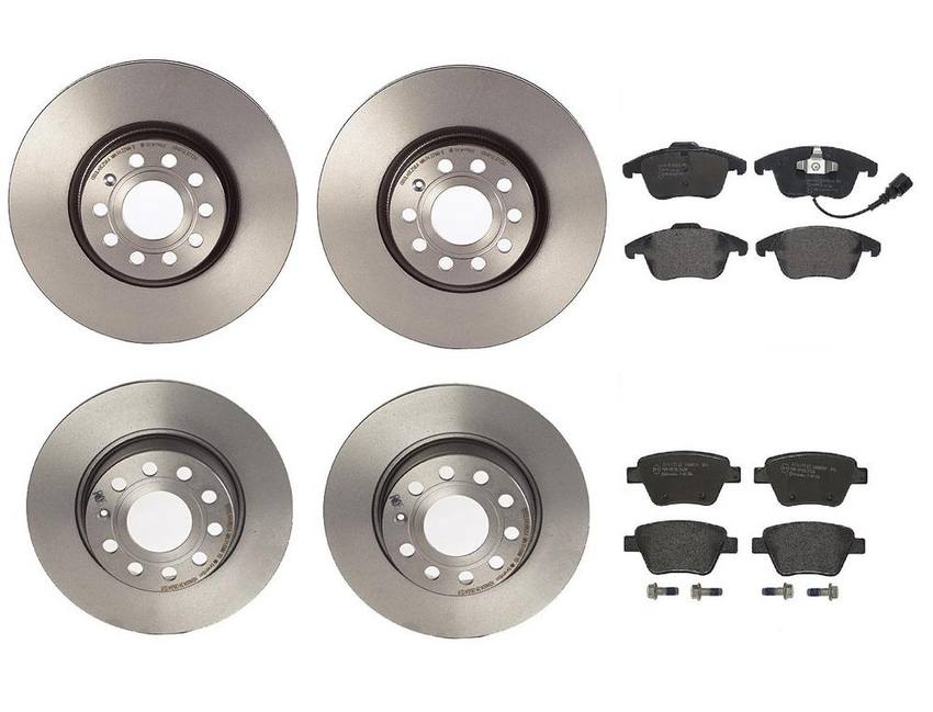 VW Brakes Kit – Pads & Rotors Front and Rear (312mm/272mm) (Low-Met) 5Q0615301F – Brembo 1589852KIT