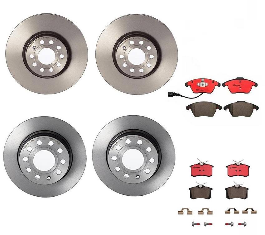 Audi Brake Kit – Pads and Rotors Front and Rear (312mm/260mm) (Ceramic) 8J0698151C – Brembo 1589901KIT