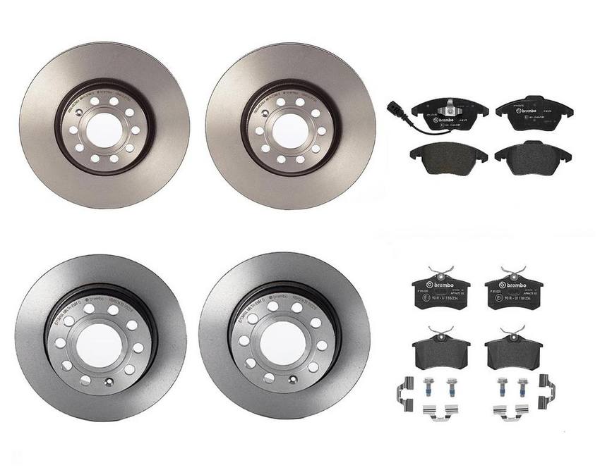 Brembo Brake Pads and Rotors Kit – Front and Rear (312mm/260mm) (Low-Met)