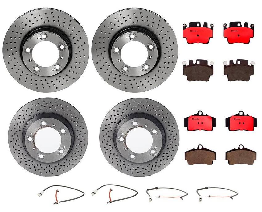 Porsche Brakes Kit – Pads & Rotors Front and Rear (318mm/299mm) (Ceramic) 99661236500 – Brembo 1589996KIT