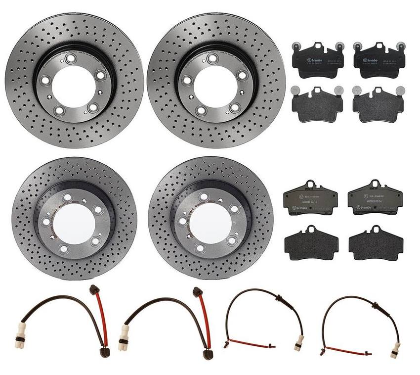 Brembo Brake Pads and Rotors Kit – Front and Rear (318mm/299mm) (Low-Met)