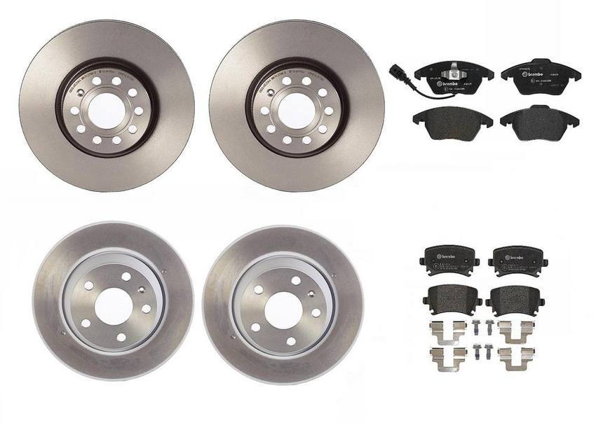 Brembo Brake Pads and Rotors Kit – Front and Rear (312mm/286mm) (Low-Met)