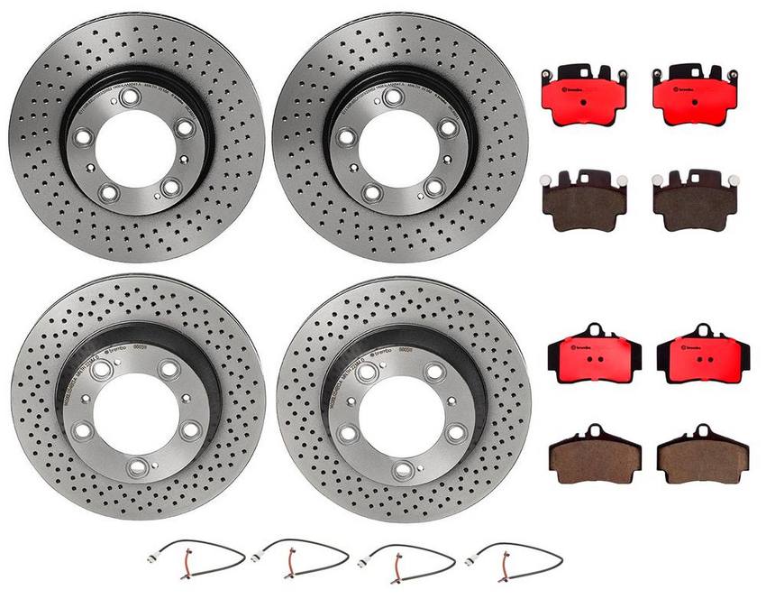 Porsche Brakes Kit – Pads & Rotors Front and Rear (318mm/299mm) (Ceramic) 99661236500 – Brembo 1590181KIT