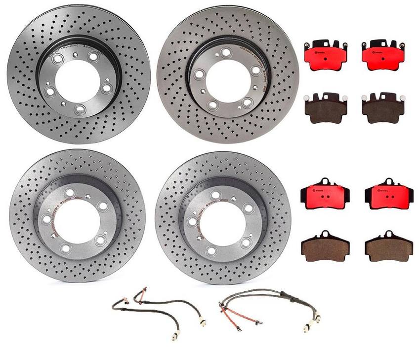 Porsche Brakes Kit – Pads & Rotors Front and Rear (318mm/299mm) (Ceramic) 99661236500 – Brembo 1590428KIT