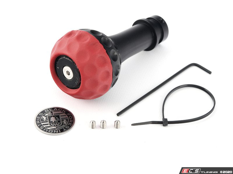 BFI Heavy Weight Shift Knob Schwarz - Rosso Centaurus Leather - Black Anodized