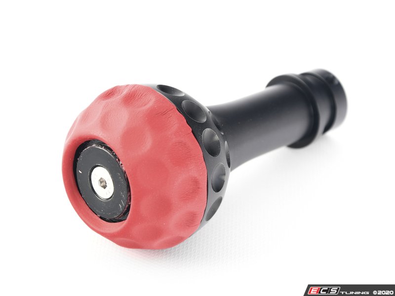 BFI Heavy Weight Shift Knob Schwarz - Rosso Centaurus Leather - Black Anodized