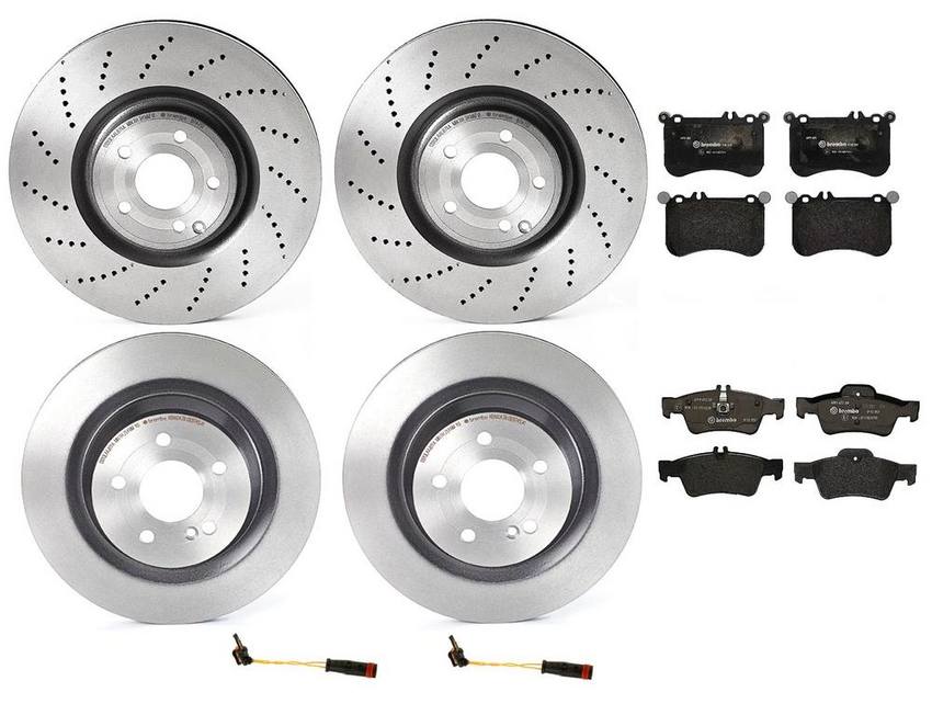 Mercedes Brakes Kit – Pads & Rotors Front and Rear (360mm/320mm) (Low-Met) 8K0615301A – Brembo 1591316KIT