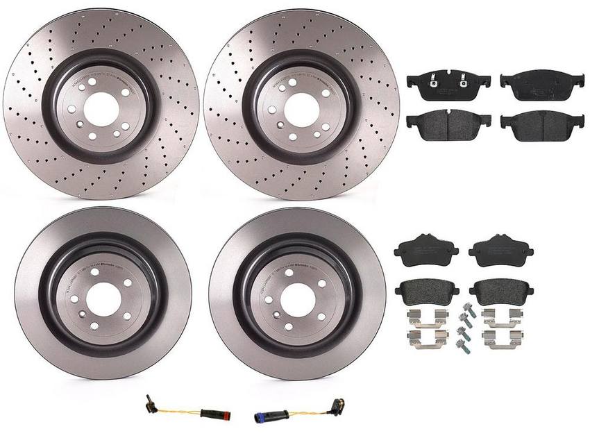 Brembo Brake Pads and Rotors Kit – Front and Rear (375mm/345mm) (Low-Met)