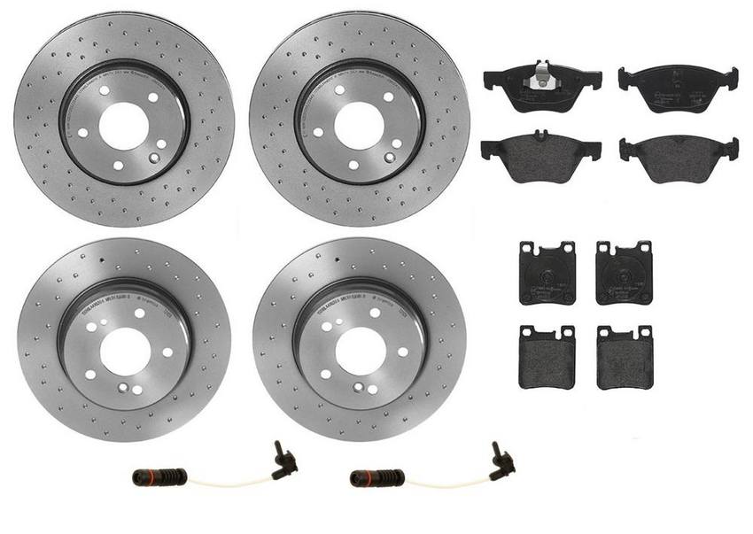 Brembo Brake Pads and Rotors Kit – Front and Rear (300mm/290mm) (Xtra) (Low-Met)