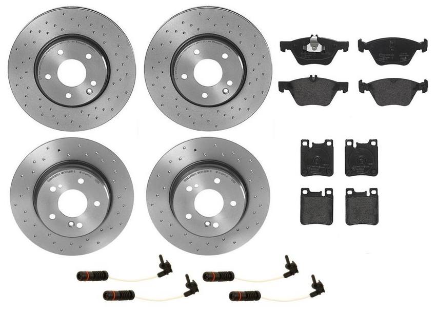 Brembo Brake Pads and Rotors Kit – Front and Rear (300mm/290mm) (Xtra) (Low-Met)