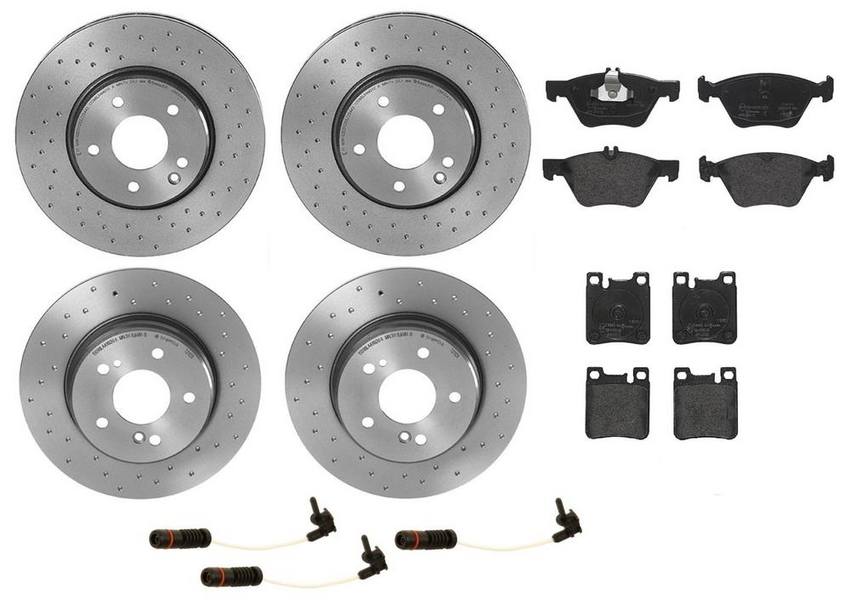 Brembo Brake Pads and Rotors Kit – Front and Rear (300mm/290mm) (Xtra) (Low-Met)