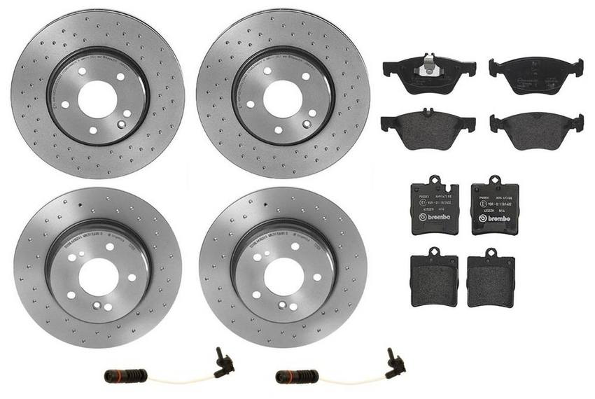 Brembo Brake Pads and Rotors Kit – Front and Rear (300mm/290mm) (Xtra) (Low-Met)