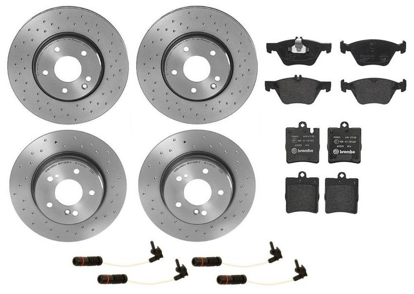 Brembo Brake Pads and Rotors Kit – Front and Rear (300mm/290mm) (Xtra) (Low-Met)