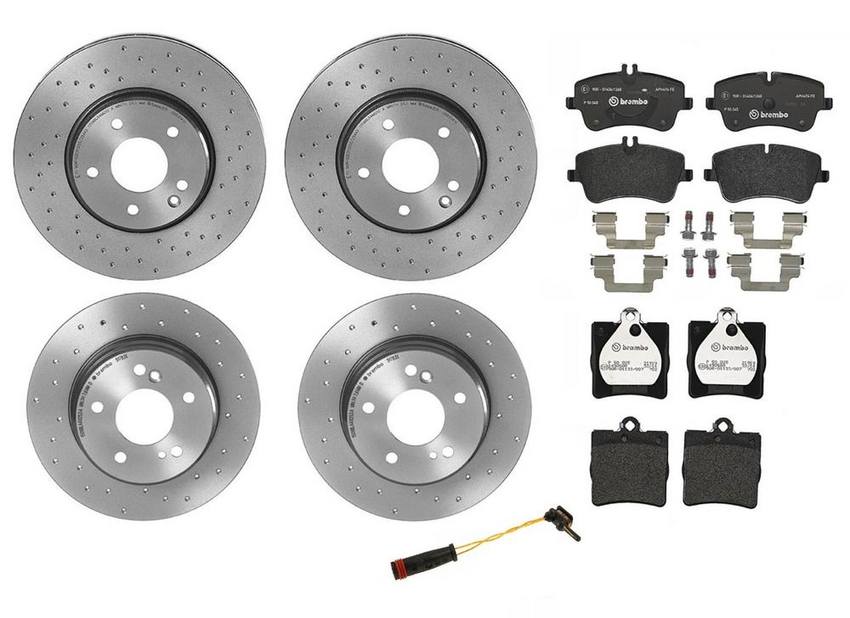 Brembo Brake Pads and Rotors Kit – Front and Rear (300mm/278mm) (Xtra) (Low-Met)