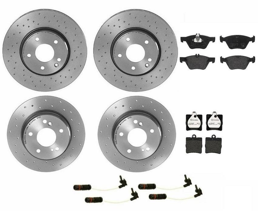 Brembo Brake Pads and Rotors Kit – Front and Rear (300mm/278mm) (Xtra) (Low-Met)