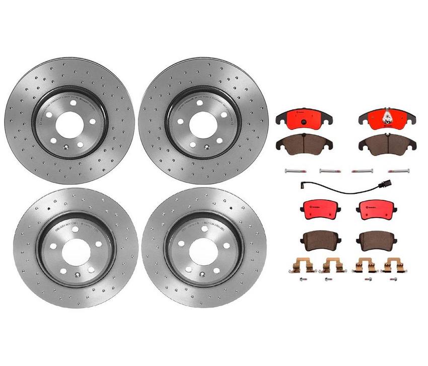 Audi Brake Kit – Pads and Rotors Front and Rear (320mm/300mm) (Xtra) (Ceramic) 8K0615601M – Brembo 1592751KIT