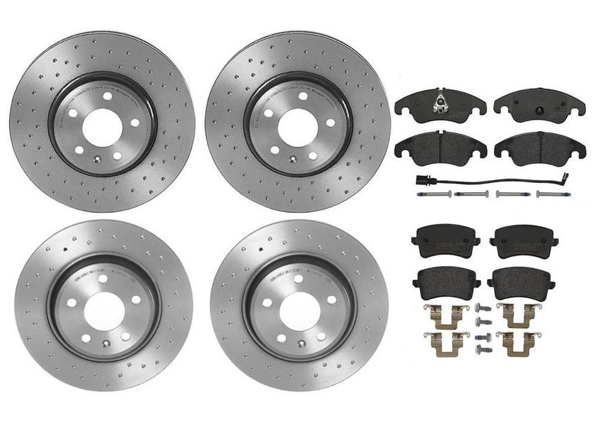 Brembo Brake Pads and Rotors Kit – Front and Rear (320mm/300mm) (Xtra) (Low-Met)