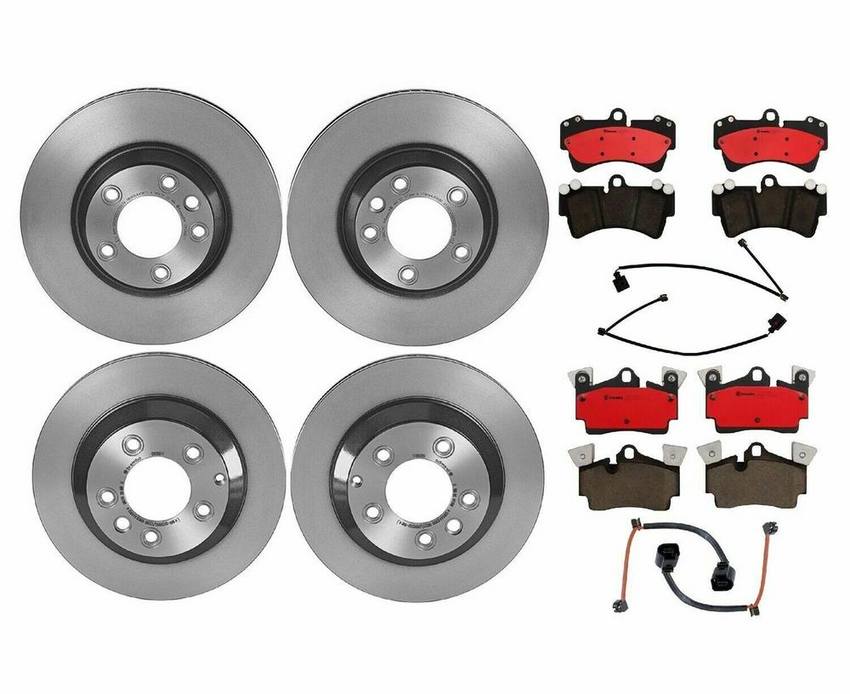 Audi Porsche Brakes Kit – Pads & Rotors Front and Rear (350mm/330mm) (Ceramic) 7L8615601G – Brembo 1592974KIT