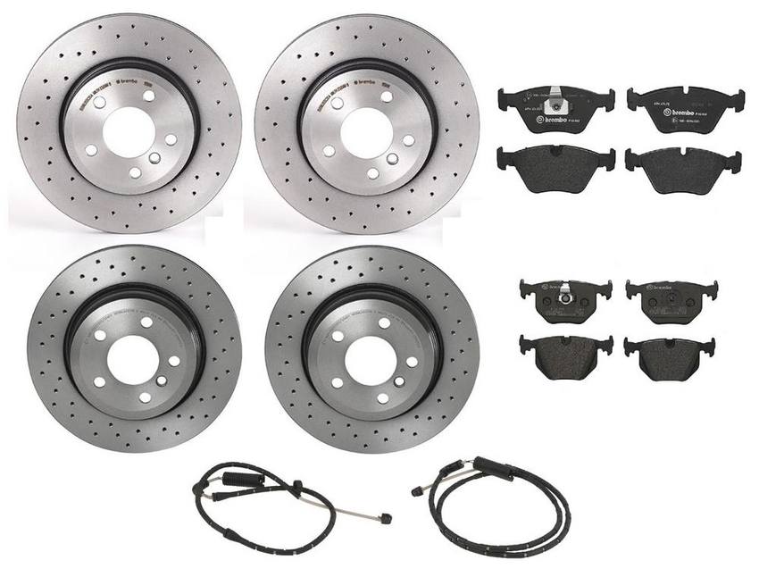 Brembo Brake Pads and Rotors Kit – Front and Rear (325mm/320mm) (Xtra) (Low-Met)