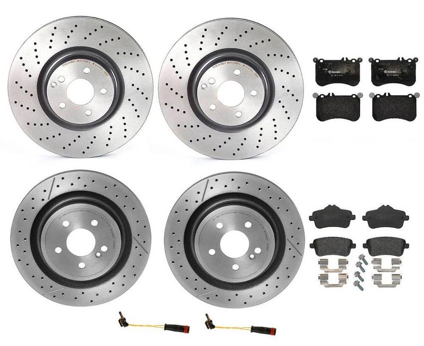 Brembo Brake Pads and Rotors Kit – Front and Rear (360mm/330mm) (Low-Met)