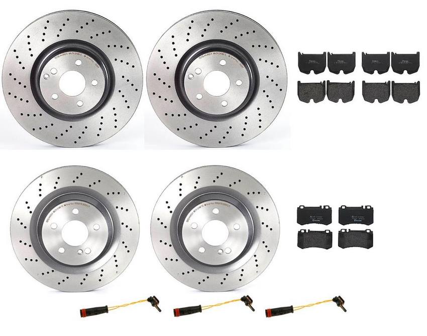 Brembo Brake Pads and Rotors Kit – Front and Rear (360mm/330mm) (Low-Met)