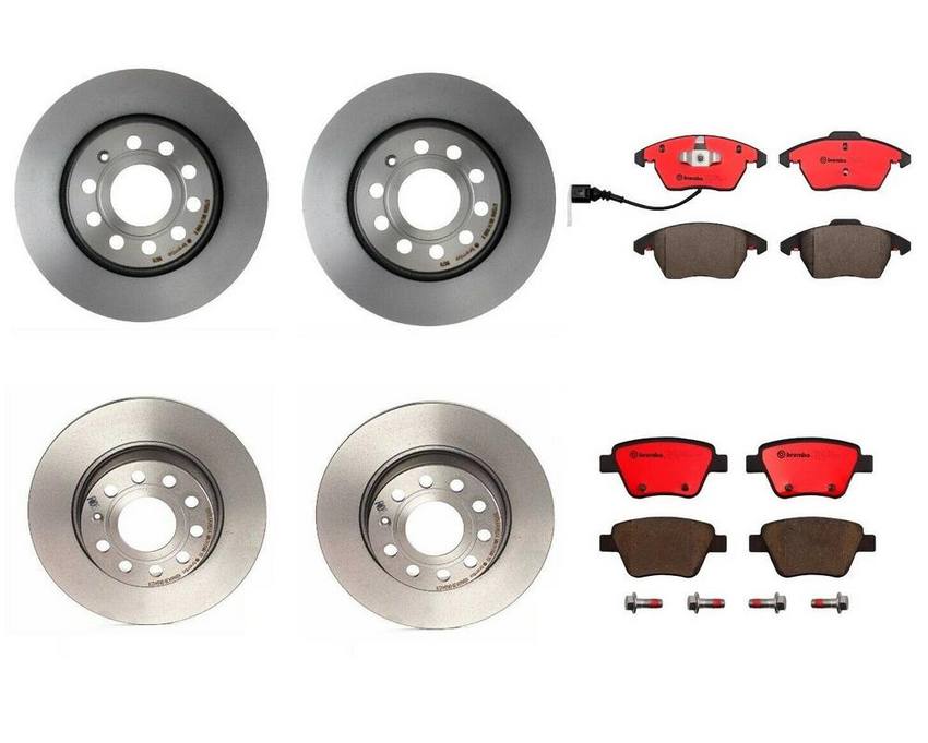 VW Brakes Kit – Pads & Rotors Front and Rear (280mm/272mm) (Ceramic) 8J0698151C – Brembo 1594405KIT