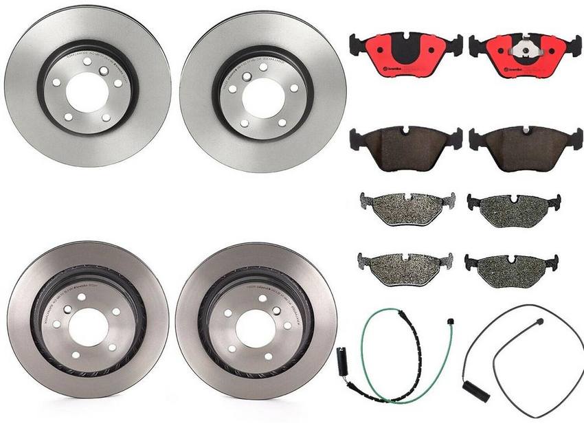 BMW SAAB Brake Kit – Pads & Rotors Front and Rear (315mm/312mm) (Ceramic) 5058110 – Brembo 1594691KIT