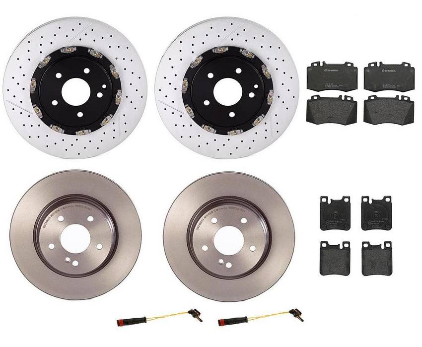 Brembo Brake Pads and Rotors Kit – Front and Rear (340mm/300mm) (Low-Met)