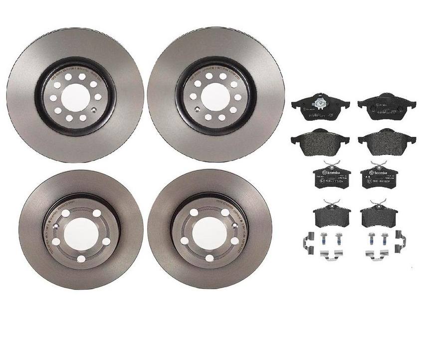 Audi Brake Kit – Pads and Rotors Front and Rear (312mm/239mm) (Low-Met) 8N0615301A – Brembo 1595218KIT