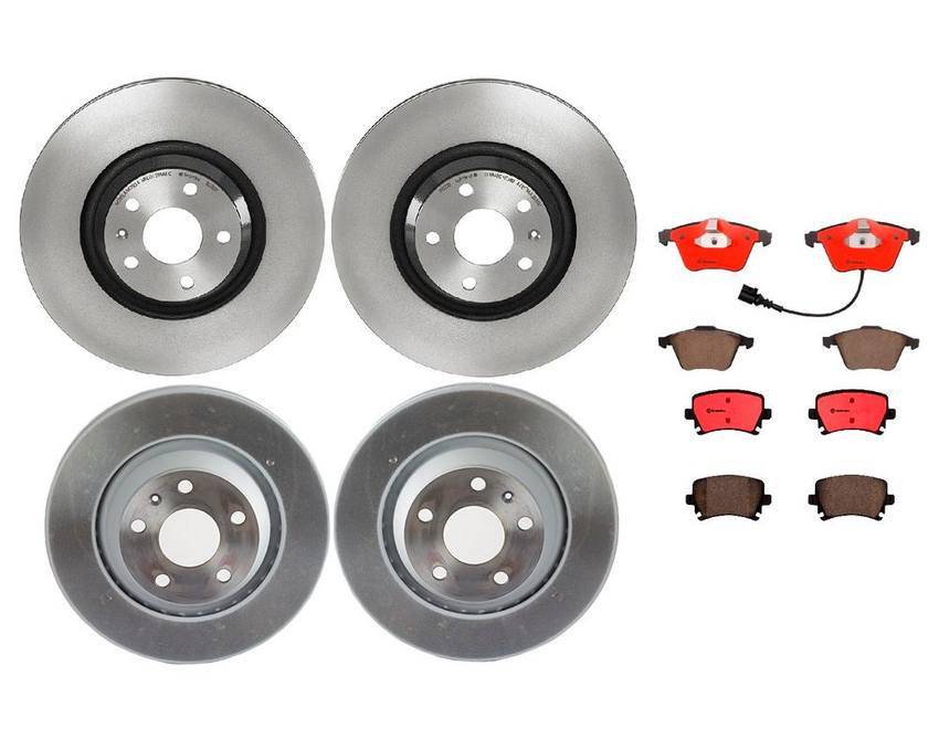 Audi Brake Kit – Pads and Rotors Front and Rear (340mm/310mm) (Ceramic) 8J0698151F – Brembo 1595495KIT