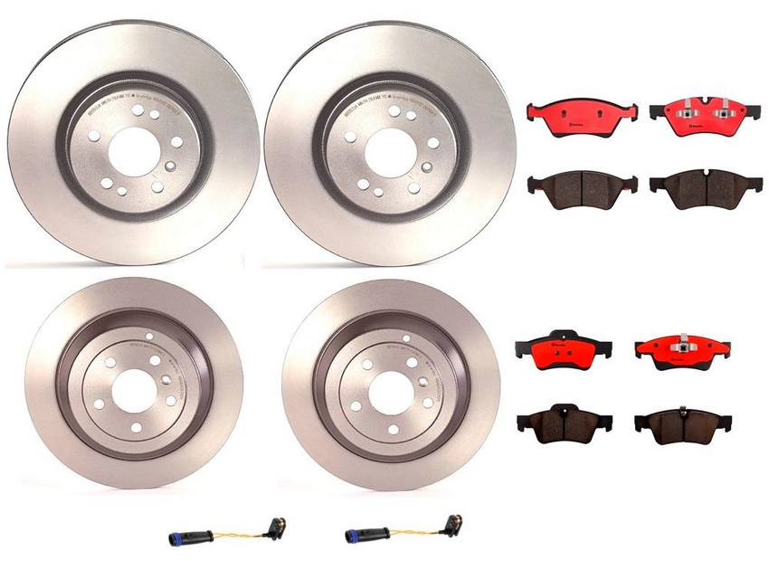 Mercedes Brakes Kit – Pads & Rotors Front and Rear (330mm/330mm) (Ceramic) 164420262064 – Brembo 1595854KIT