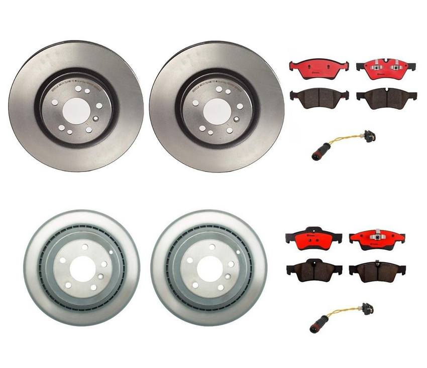 Mercedes Brakes Kit – Pads & Rotors Front and Rear (330mm/330mm) (Ceramic) 164420262064 – Brembo 1595897KIT