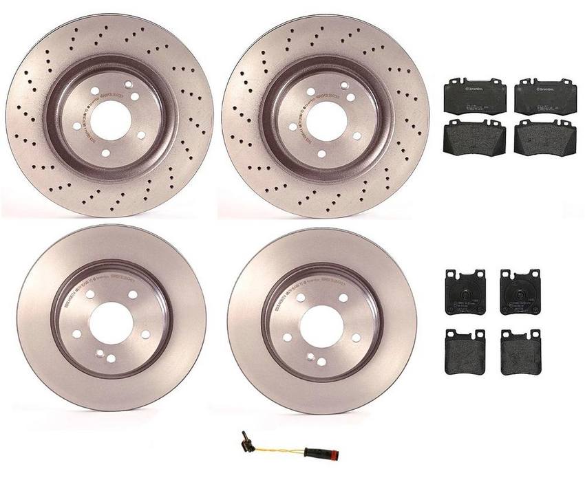 Brembo Brake Pads and Rotors Kit – Front and Rear (345mm/300mm) (Low-Met)