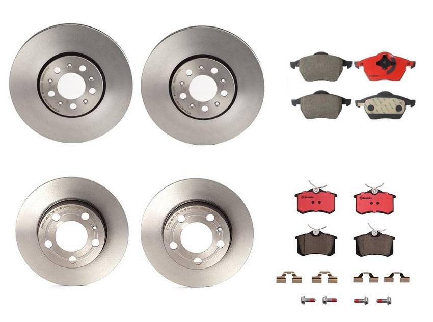 VW Brakes Kit – Pads & Rotors Front and Rear (288mm/232mm) (Ceramic) 8E0698451L – Brembo 1596307KIT