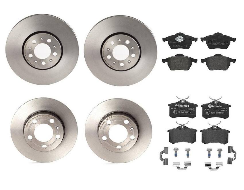 VW Brakes Kit – Pads & Rotors Front and Rear (288mm/232mm) (Low-Met) 8E0698451L – Brembo 1596398KIT