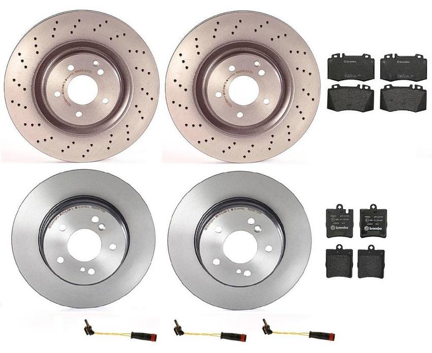 Brembo Brake Pads and Rotors Kit – Front and Rear (345mm/290mm) (Low-Met)