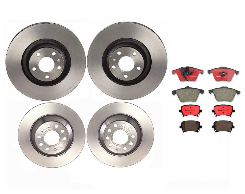 Audi Brake Kit – Pads and Rotors Front and Rear (312mm/302mm) (Ceramic) 8E0698451J – Brembo 1598512KIT