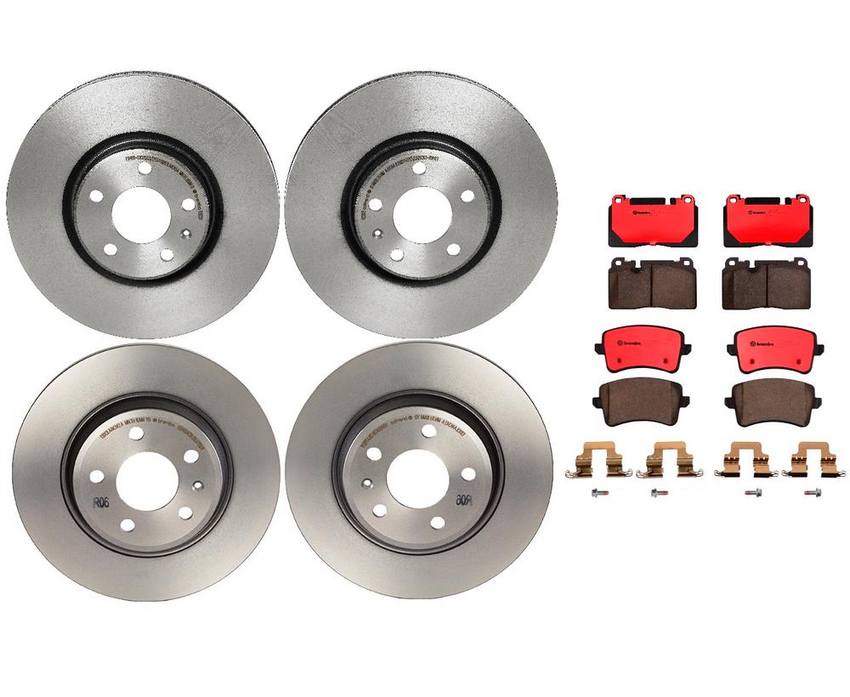 Audi Brake Kit – Pads and Rotors Front and Rear (320mm/300mm) (Ceramic) 8R0698151T – Brembo 1598555KIT