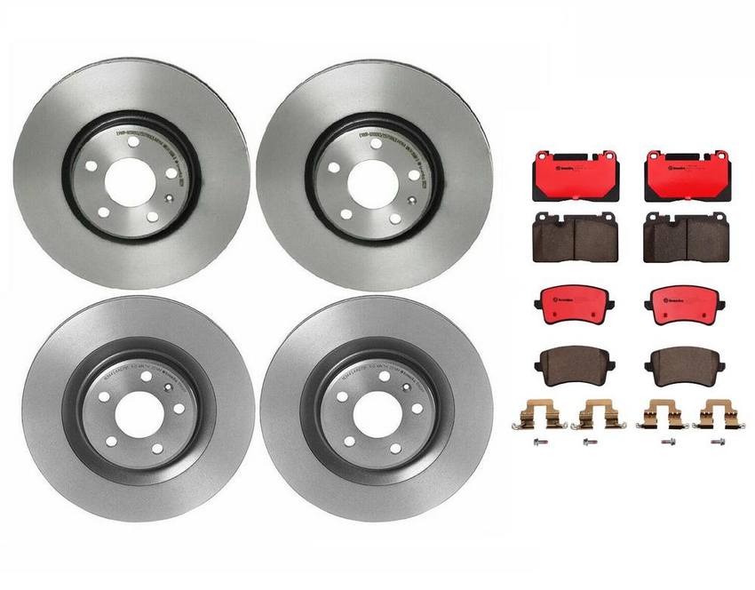 Audi Brake Kit – Pads and Rotors Front and Rear (320mm/330mm) (Ceramic) 8R0698151T – Brembo 1598589KIT