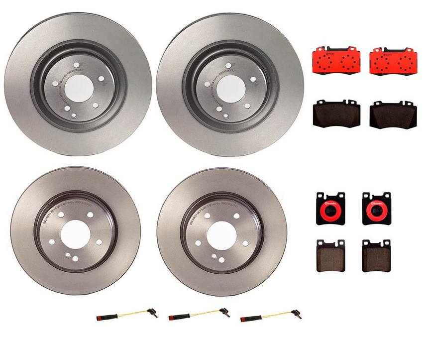 Mercedes Brakes Kit – Pads & Rotors Front and Rear (345mm/300mm) (Ceramic) 210423081264 – Brembo 1598931KIT