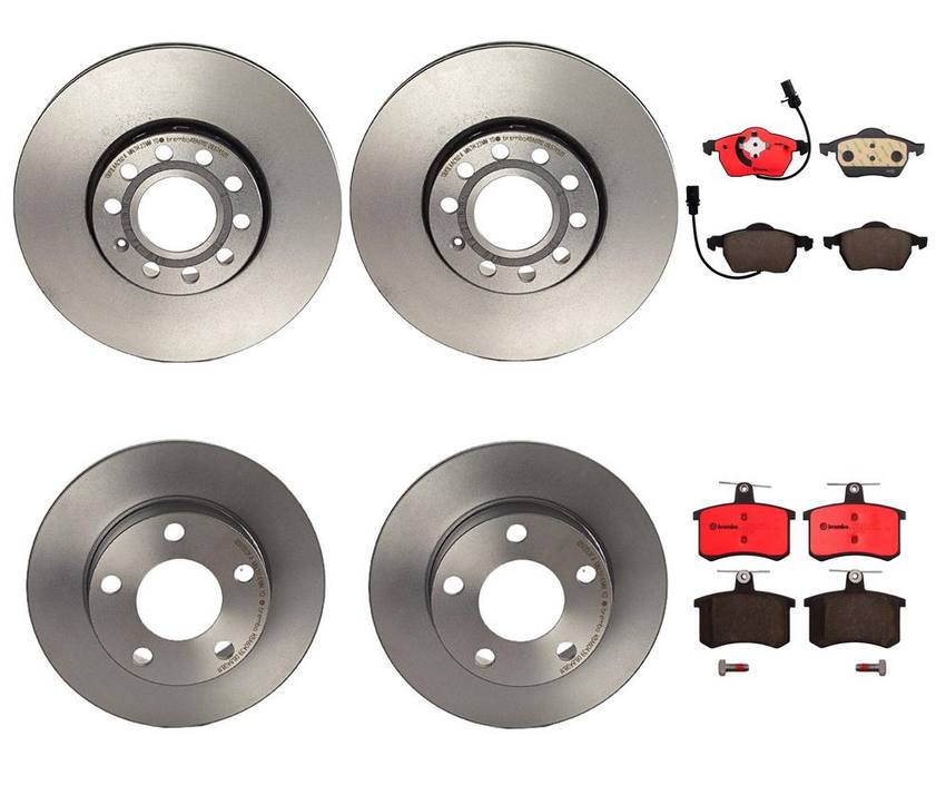 Audi Brake Kit – Pads and Rotors Front and Rear (288mm/245mm) (Ceramic) 8E0615301Q – Brembo 1626483KIT