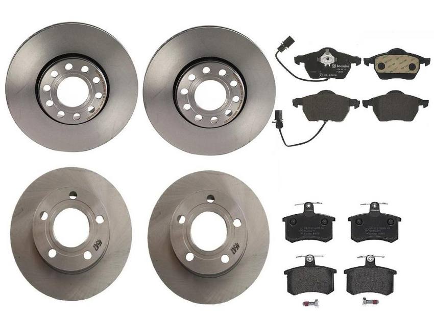 Audi Brake Kit – Pads and Rotors Front and Rear (288mm/245mm) (Low-Met) 8E0615301Q – Brembo 1626508KIT