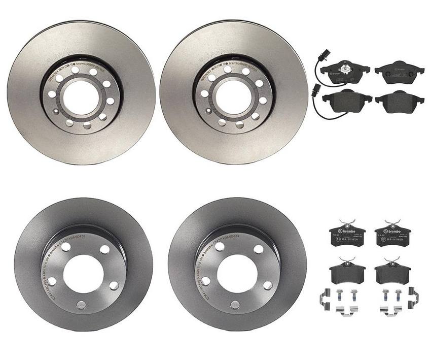 Brembo Brake Pads and Rotors Kit – Front and Rear (245mm/288mm) (Low-Met)